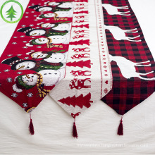Christmas Gift Linen Elk Snowman Table Runner Merry Christmas Decor for Home 2022 Xmas Ornaments New Year's Decor 2021 Navidad